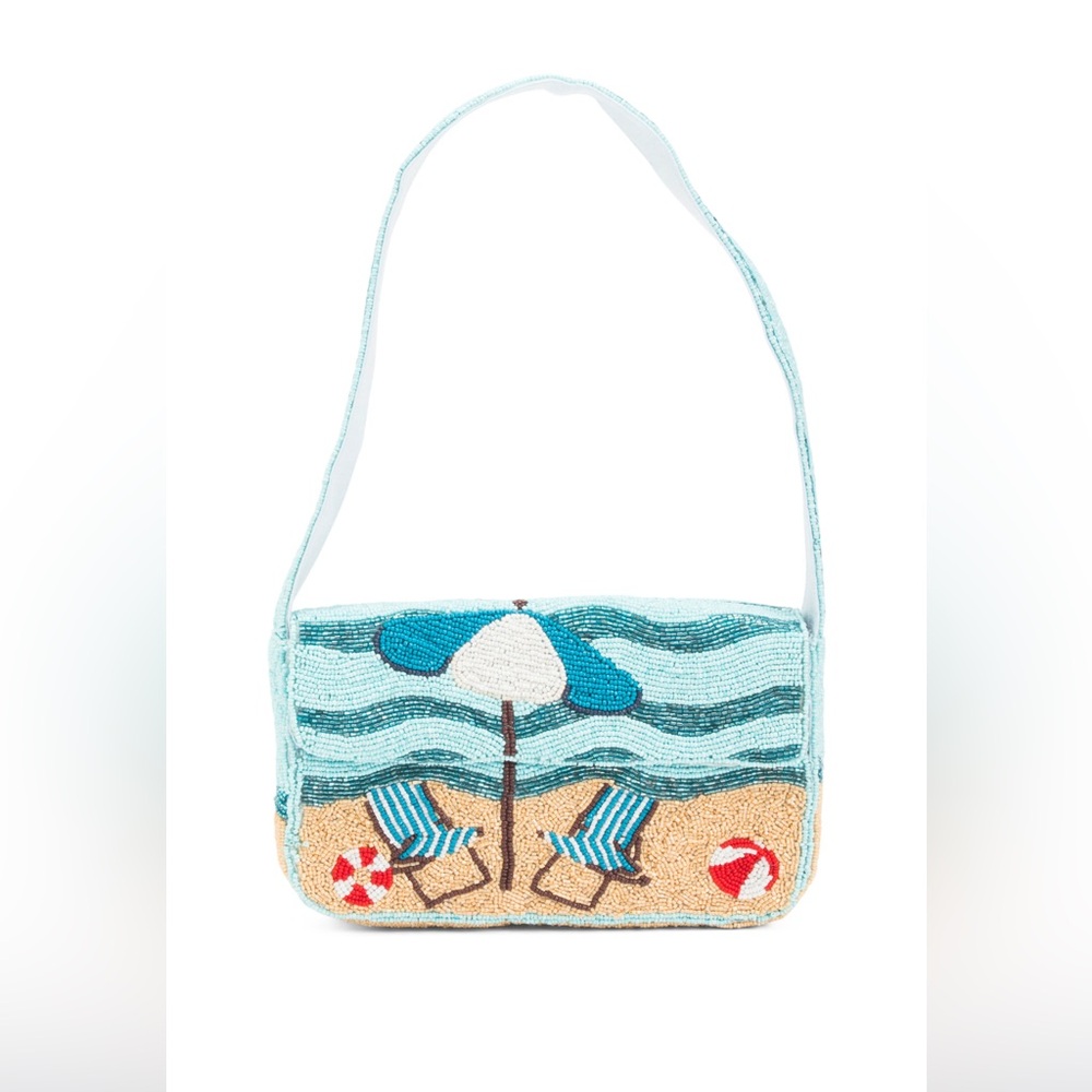 Umbrella and Chairs Beaded Bag